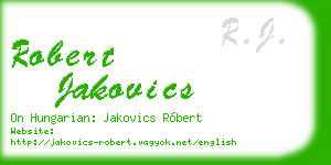 robert jakovics business card